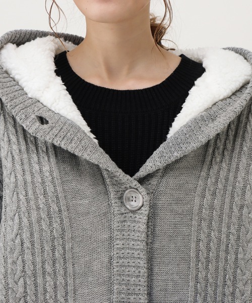 NAVY(ネイビー)の「裏ボアニットパーカー(パーカー・レディース・ネイビー/ブラウン/グレー・フリー)」の10枚目の写真