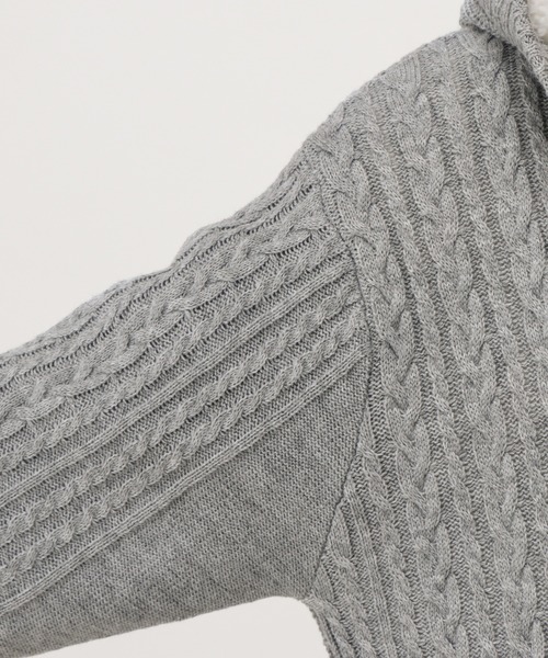 NAVY(ネイビー)の「裏ボアニットパーカー(パーカー・レディース・ネイビー/ブラウン/グレー・フリー)」の11枚目の写真