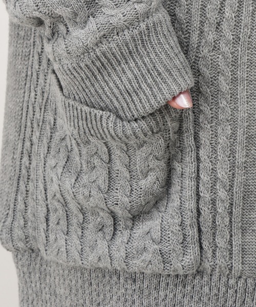 NAVY(ネイビー)の「裏ボアニットパーカー(パーカー・レディース・ネイビー/ブラウン/グレー・フリー)」の14枚目の写真