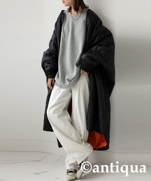 antiqua（アンティカ）の「綿100％スウェットトップス（スウェット・レディース・ベージュ/テラコッタ/ブラック/カーキ/杢グレー/ブルー系その他/パープル系その他/グリーン系その他・L/M/XL）」の16枚目の写真