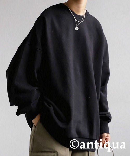 antiqua（アンティカ）の「綿100％スウェットトップス（スウェット・レディース・ベージュ/テラコッタ/ブラック/カーキ/杢グレー/ブルー系その他/パープル系その他/グリーン系その他・L/M/XL）」の9枚目の写真