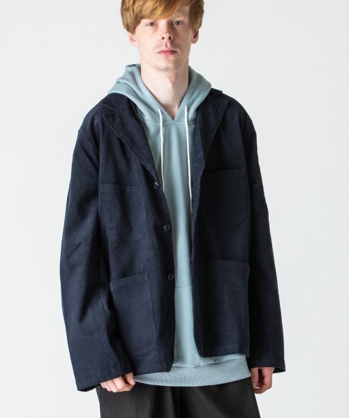 rehacer（レアセル）の「rehacer : Loose Corduroy Tailored Jacket / ルーズコーデュロイ テイラード ジャケット（テーラードジャケット・メンズ・ネイビー/グリーン・MEDIUM/LARGE/X-LARGE）」の2枚目の写真