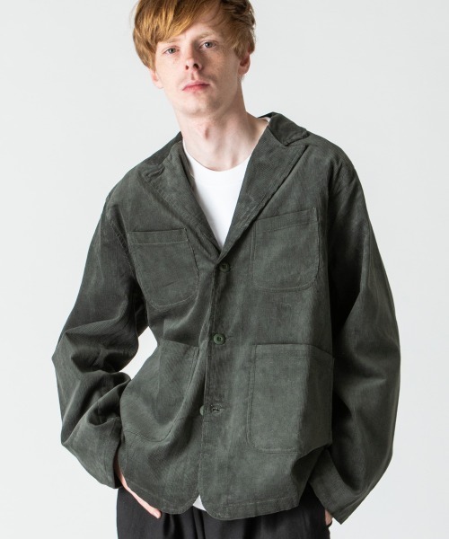 rehacer（レアセル）の「rehacer : Loose Corduroy Tailored Jacket / ルーズコーデュロイ テイラード ジャケット（テーラードジャケット・メンズ・ネイビー/グリーン・MEDIUM/LARGE/X-LARGE）」の4枚目の写真