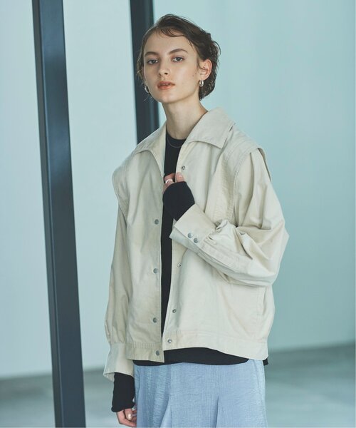 EMMA LIMBER（エマリンバー）の「Corduroy Military Jacket（ミリタリージャケット・レディース・カーキ/キナリ・FREE）」の2枚目の写真