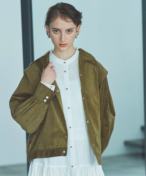 EMMA LIMBER（エマリンバー）の「Corduroy Military Jacket（ミリタリージャケット・レディース・カーキ/キナリ・FREE）」の3枚目の写真