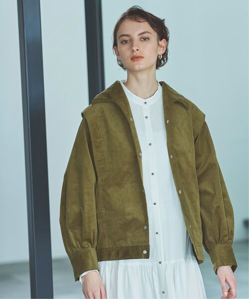 EMMA LIMBER（エマリンバー）の「Corduroy Military Jacket（ミリタリージャケット・レディース・カーキ/キナリ・FREE）」の4枚目の写真