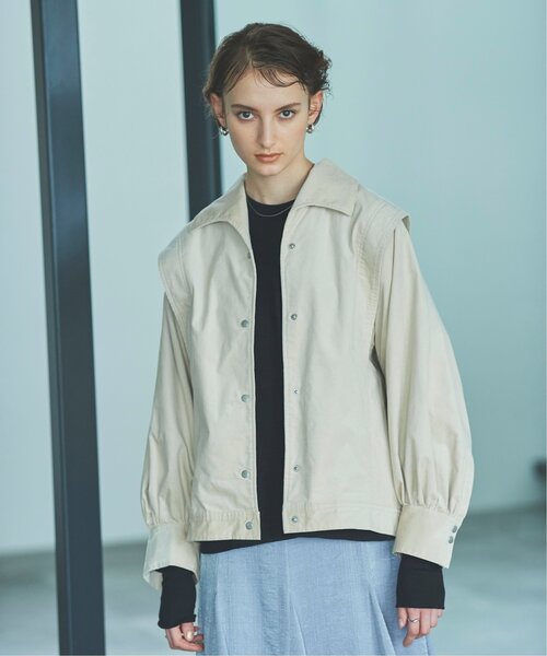 EMMA LIMBER（エマリンバー）の「Corduroy Military Jacket（ミリタリージャケット・レディース・カーキ/キナリ・FREE）」の8枚目の写真