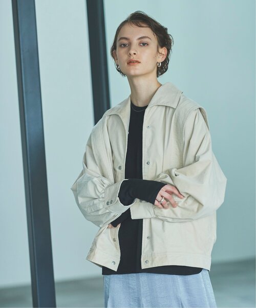 EMMA LIMBER（エマリンバー）の「Corduroy Military Jacket（ミリタリージャケット・レディース・カーキ/キナリ・FREE）」の9枚目の写真