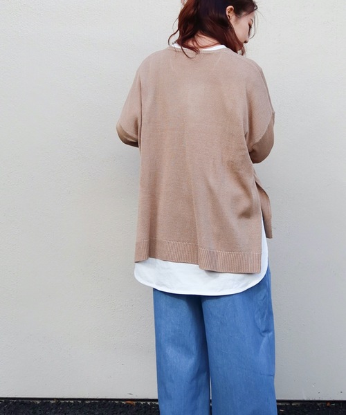 Riberry（リベリー）の「Vネックニットプルオーバー（ニット/セーター・レディース・ライトグレー/ベージュ/ネイビー/オフホワイト/グリーン・MEDIUM）」の11枚目の写真