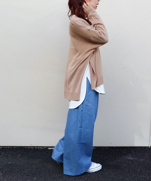 Riberry（リベリー）の「Vネックニットプルオーバー（ニット/セーター・レディース・ライトグレー/ベージュ/ネイビー/オフホワイト/グリーン・MEDIUM）」の12枚目の写真