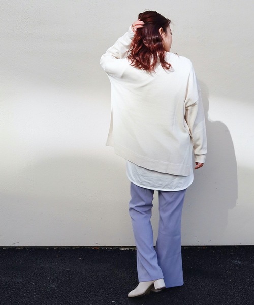 Riberry（リベリー）の「Vネックニットプルオーバー（ニット/セーター・レディース・ライトグレー/ベージュ/ネイビー/オフホワイト/グリーン・MEDIUM）」の19枚目の写真