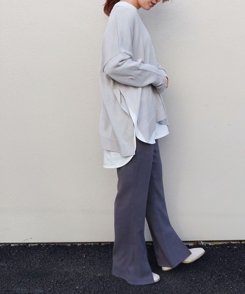 Riberry（リベリー）の「Vネックニットプルオーバー（ニット/セーター・レディース・ライトグレー/ベージュ/ネイビー/オフホワイト/グリーン・MEDIUM）」の22枚目の写真