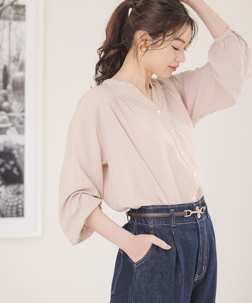 セール】さらさらリラックスブラウス長袖/924439（シャツ/ブラウス