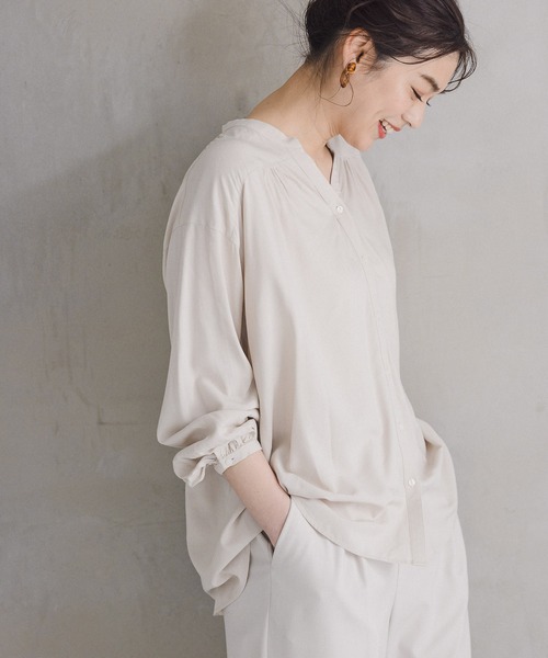 セール】さらさらリラックスブラウス長袖/924439（シャツ/ブラウス