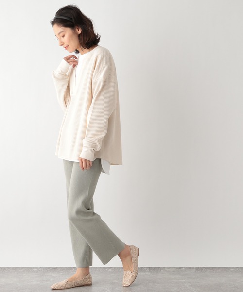LEPSIM(レプシィム)の「フカスリットリブプルオーバー 932991(Tシャツ/カットソー・レディース・オレンジ/ネイビー/アイボリー・FREE)」の4枚目の写真
