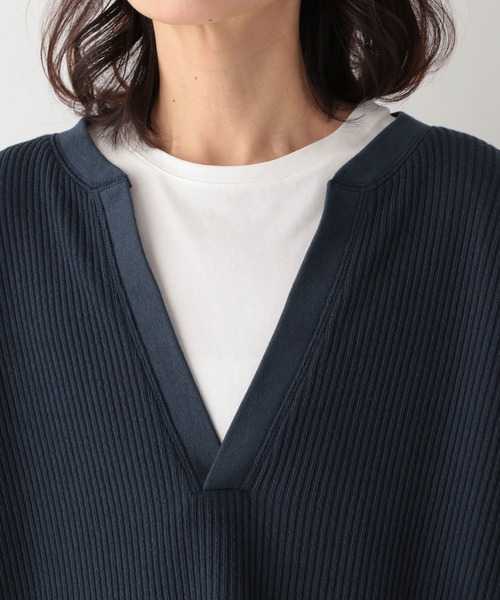 LEPSIM(レプシィム)の「フカスリットリブプルオーバー 932991(Tシャツ/カットソー・レディース・オレンジ/ネイビー/アイボリー・FREE)」の10枚目の写真