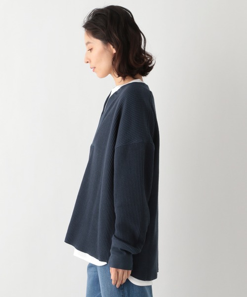 LEPSIM(レプシィム)の「フカスリットリブプルオーバー 932991(Tシャツ/カットソー・レディース・オレンジ/ネイビー/アイボリー・FREE)」の8枚目の写真