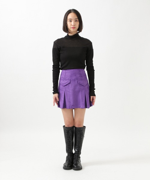 ROCKET x LUNCH（ロケットアンドランチ）の「ROCKET×LUNCH／シアー切り替えタートルネックＴ　2928998（Tシャツ/カットソー・レディース・ブラック/パープル・SMALL）」の13枚目の写真