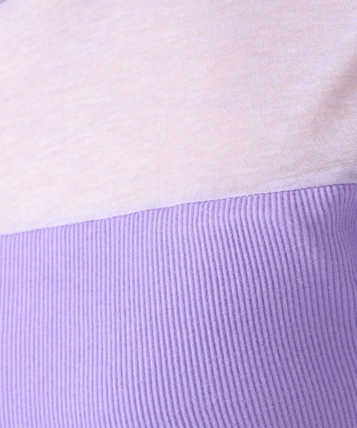 ROCKET x LUNCH（ロケットアンドランチ）の「ROCKET×LUNCH／シアー切り替えタートルネックＴ　2928998（Tシャツ/カットソー・レディース・ブラック/パープル・SMALL）」の6枚目の写真