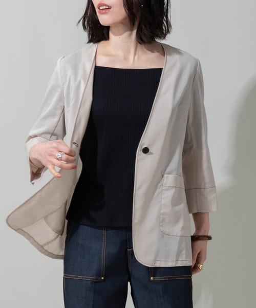 EUCLAID（エウクレイド）の「シアーノーカラージャケット（テーラード