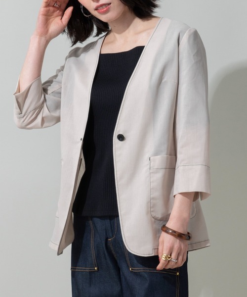 EUCLAID（エウクレイド）の「シアーノーカラージャケット（テーラード