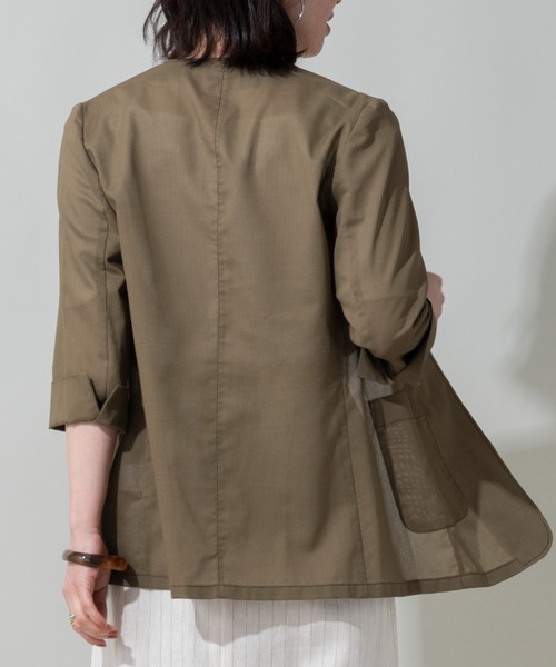 BEAUTY&YOUTH シアーノーカラージャケット NANO universe ジャケット ノーカラージャケット シアー