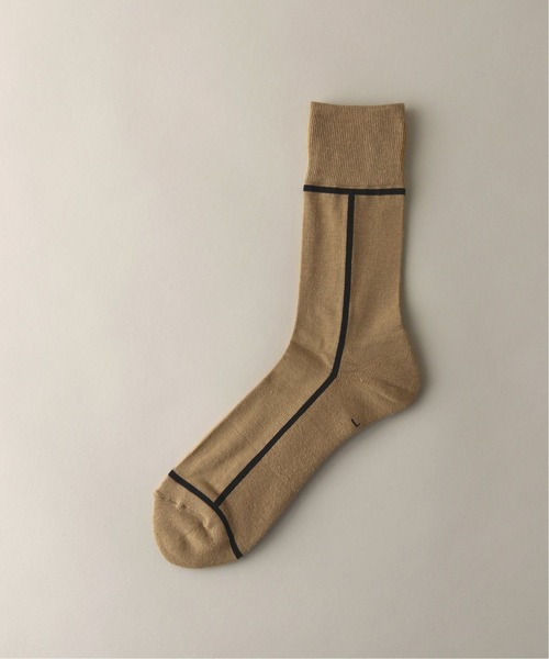 CHICSTOCKS（シックストックス）の「【CHICSTOCKS / シックストックス】LINE SOCKS（ソックス/靴下・メンズ・チャコールグレー/ライトグレー/ナチュラル/オレンジ/ダークブルー/ブラック・FREE）」の4枚目の写真