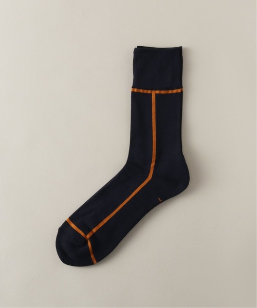 CHICSTOCKS（シックストックス）の「【CHICSTOCKS / シックストックス】LINE SOCKS（ソックス/靴下・メンズ・チャコールグレー/ライトグレー/ナチュラル/オレンジ/ダークブルー/ブラック・FREE）」の5枚目の写真