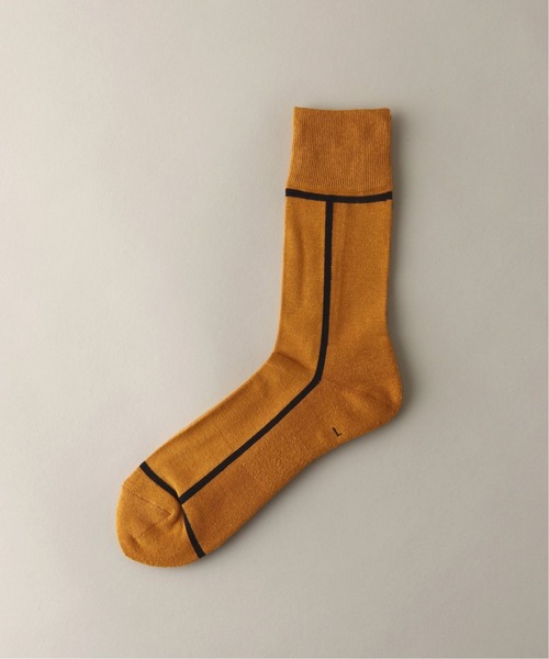 CHICSTOCKS（シックストックス）の「【CHICSTOCKS / シックストックス】LINE SOCKS（ソックス/靴下・メンズ・チャコールグレー/ライトグレー/ナチュラル/オレンジ/ダークブルー/ブラック・FREE）」の6枚目の写真