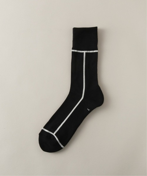 CHICSTOCKS（シックストックス）の「【CHICSTOCKS / シックストックス】LINE SOCKS（ソックス/靴下・メンズ・チャコールグレー/ライトグレー/ナチュラル/オレンジ/ダークブルー/ブラック・FREE）」の2枚目の写真