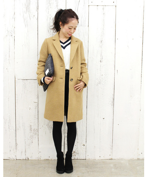 Chico（チコ）の「ロングチェスターコート（チェスターコート・レディース・グレー/ベージュ/ネイビー・FREE）」の6枚目の写真