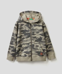 BENETTON (UNITED COLORS OF BENETTON)（ベネトンユナイテッドカラーズオブベネトン）の「キッズ総柄ジップアップスウェットフードパーカー（パーカー・キッズ）」