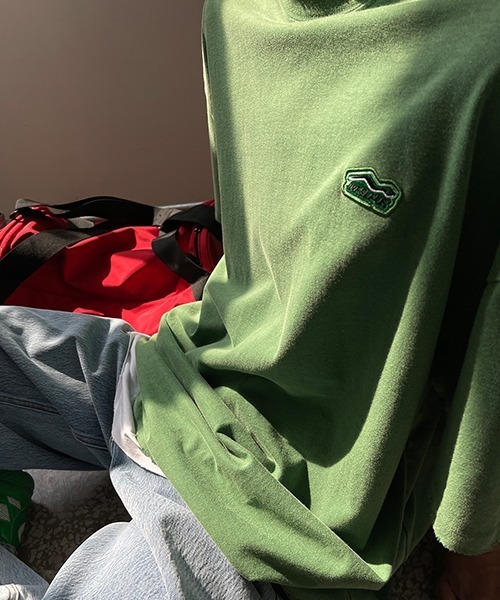 MASONPRINCE（メイソンプリンス）の「【MASONPRINCE】MSPE green sticker frayed edge T-shirt DT2173（Tシャツ/カットソー・メンズ・ホワイト/グレー/ブルー/ブラック/レッド/グリーン・L/M/S/XL）」の8枚目の写真