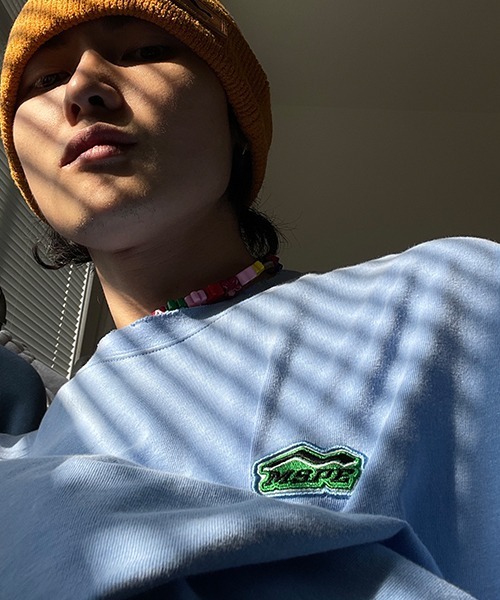 MASONPRINCE（メイソンプリンス）の「【MASONPRINCE】MSPE green sticker frayed edge T-shirt DT2173（Tシャツ/カットソー・メンズ・ホワイト/グレー/ブルー/ブラック/レッド/グリーン・L/M/S/XL）」の12枚目の写真