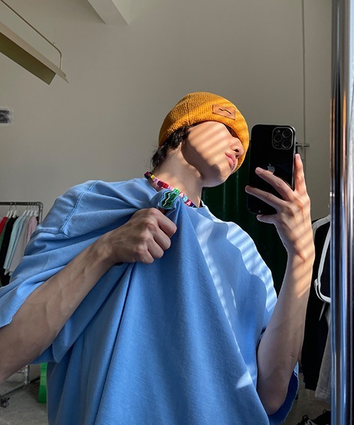 MASONPRINCE（メイソンプリンス）の「【MASONPRINCE】MSPE green sticker frayed edge T-shirt DT2173（Tシャツ/カットソー・メンズ・ホワイト/グレー/ブルー/ブラック/レッド/グリーン・L/M/S/XL）」の13枚目の写真