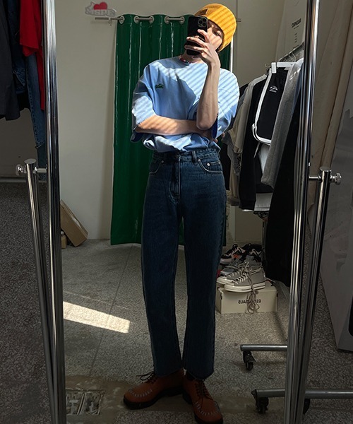 MASONPRINCE（メイソンプリンス）の「【MASONPRINCE】MSPE green sticker frayed edge T-shirt DT2173（Tシャツ/カットソー・メンズ・ホワイト/グレー/ブルー/ブラック/レッド/グリーン・L/M/S/XL）」の14枚目の写真