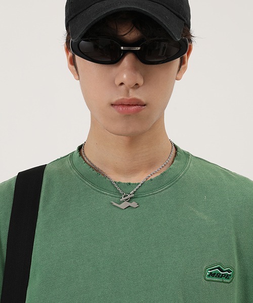 MASONPRINCE（メイソンプリンス）の「【MASONPRINCE】MSPE green sticker frayed edge T-shirt DT2173（Tシャツ/カットソー・メンズ・ホワイト/グレー/ブルー/ブラック/レッド/グリーン・L/M/S/XL）」の17枚目の写真