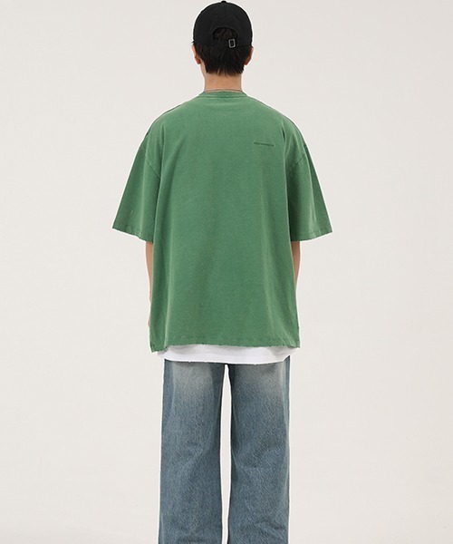 MASONPRINCE（メイソンプリンス）の「【MASONPRINCE】MSPE green sticker frayed edge T-shirt DT2173（Tシャツ/カットソー・メンズ・ホワイト/グレー/ブルー/ブラック/レッド/グリーン・L/M/S/XL）」の20枚目の写真