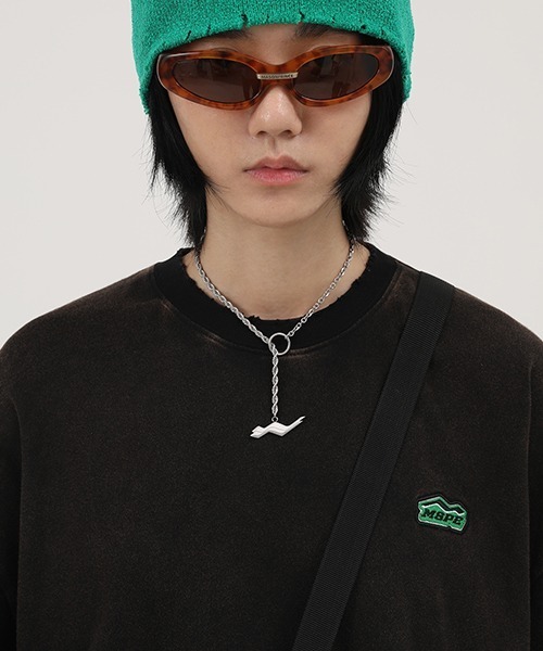 MASONPRINCE（メイソンプリンス）の「【MASONPRINCE】MSPE green sticker frayed edge T-shirt DT2173（Tシャツ/カットソー・メンズ・ホワイト/グレー/ブルー/ブラック/レッド/グリーン・L/M/S/XL）」の21枚目の写真