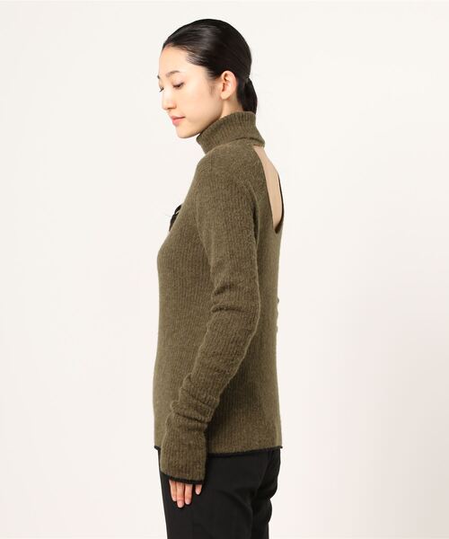 Lachement（ラシュモン）の「LACHEMENT(ラシュモン) ALPACA&WOOL BACK HOLE KNIT（ニット/セーター・レディース・カーキ・F）」の2枚目の写真