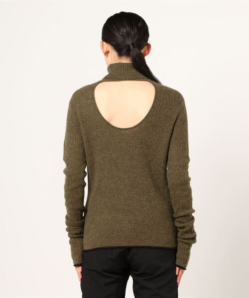 Lachement（ラシュモン）の「LACHEMENT(ラシュモン) ALPACA&WOOL BACK HOLE KNIT（ニット/セーター・レディース・カーキ・F）」の3枚目の写真