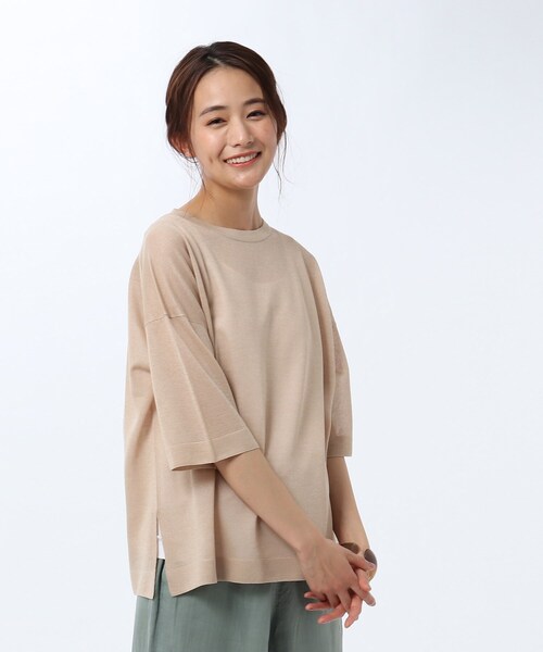 洗える シアーニット タンクトップ セット