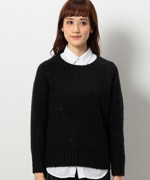 coen（コーエン）の「バルキーアイレットクルーネックニット（ニット/セーター・レディース・ベージュ/ネイビー/ワイン・MEDIUM/LARGE）」の4枚目の写真