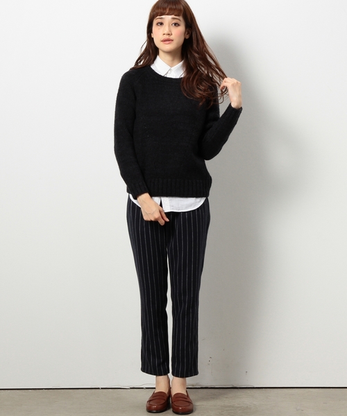 coen（コーエン）の「バルキーアイレットクルーネックニット（ニット/セーター・レディース・ベージュ/ネイビー/ワイン・MEDIUM/LARGE）」の11枚目の写真