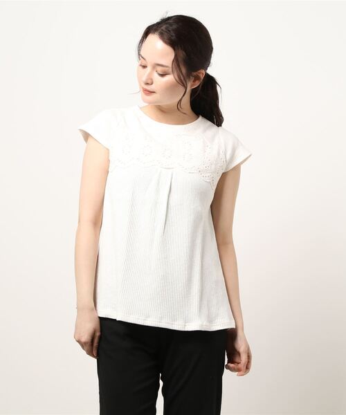 セール Lien 胸レースヨークtシャツ Tシャツ カットソー Petit Main Lien プティマインリアン のファッション通販 Zozotown