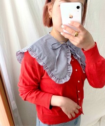 palm RICHE | フリル付け襟【チェック・ストライプ】(付け襟)