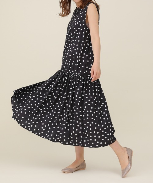 セール Zozo限定 サキシマamp キーネックマキシ丈ドット柄ロングティアードワンピース ワンピース Sakishimatokyo サキシマトーキョー のファッション通販 Zozotown