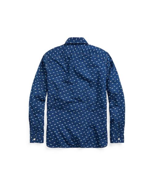 RRL シャツ ロゴプリント インディゴ RRL（ダブル アール エル）の「インディゴ ロゴプリント ワークシャツ