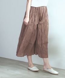 【C-FORT POINT】インド綿　無地ワイドパンツ　パンツスカート