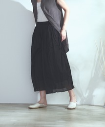 【C-FORT POINT】インド綿　無地ワイドパンツ　パンツスカート